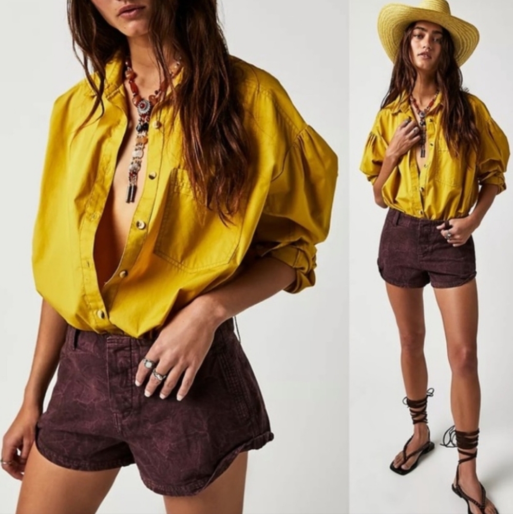 Free People Point Dume Slouchy Chino Shorts Size 2 NWT